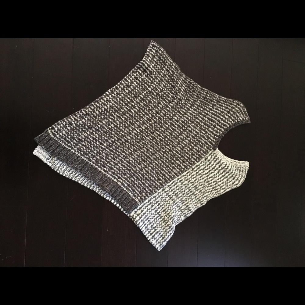 Grey knit poncho